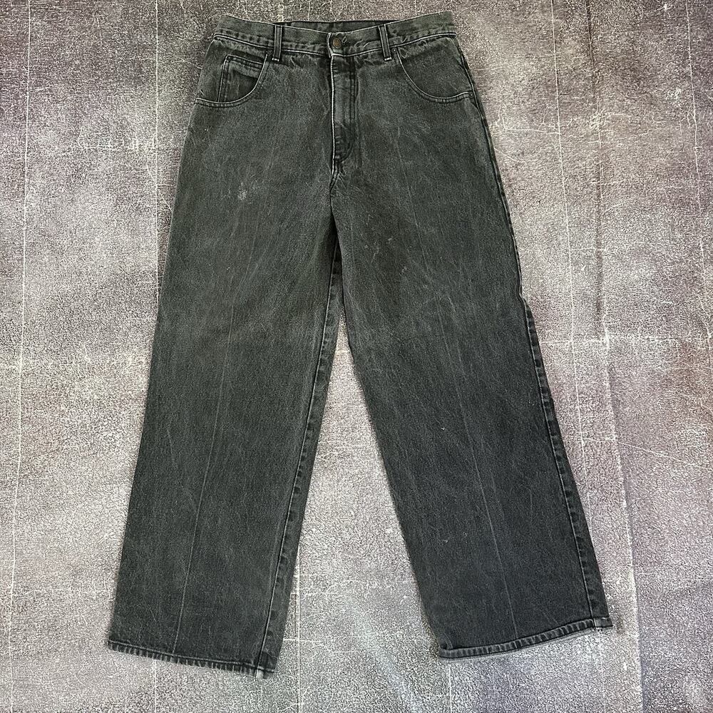 Men's Vintage 90's Solo Semore Authentic USA Black Denim Baggy Jeans Sz 32 X 32